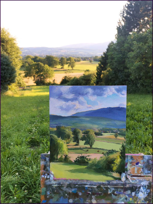 Peinture en plein air, Loëx, huile 30 x 24 cm, 2 juin 2020.